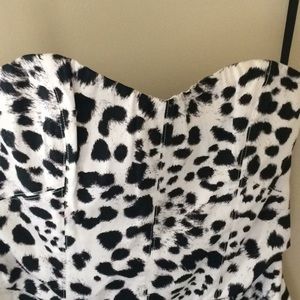 NWT H&M Dalmatian Print Strapless Dress Sz 4
